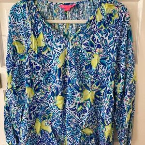 Lilly Pulitzer Blouse in “Zest for Life” Print, Size M